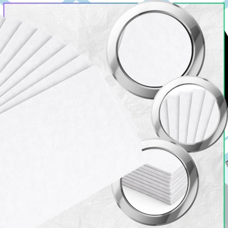 Set de 10 foi decorative din fetru alb 30x30cm