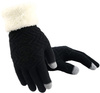 Mănuși de iarnă negre cu atingere caldă pentru femei cu ursuleț de pluș