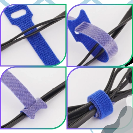 Clemă de cablu cu velcro pentru fixarea firelor, set de 100 bucăți, colorată, 12x150mm