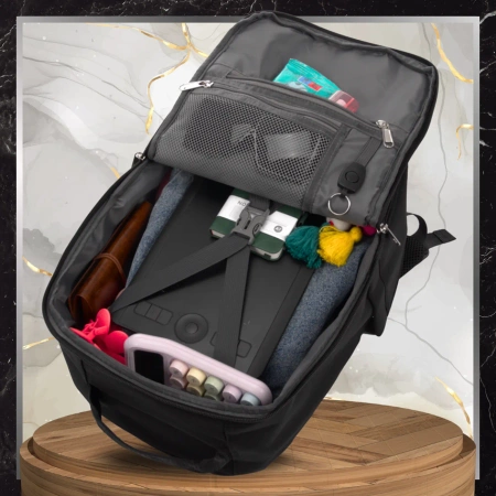 Rucsac negru pentru cabina de bagaje de mana de calatorie cu avionul BAD&BAGS rezistent la apa