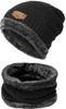 Set barbati: palarie + tunel izolat, negru