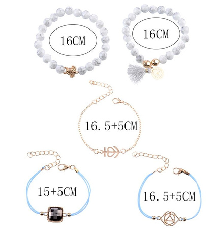 Un set de brățări de țestoasă mandala albastru crem