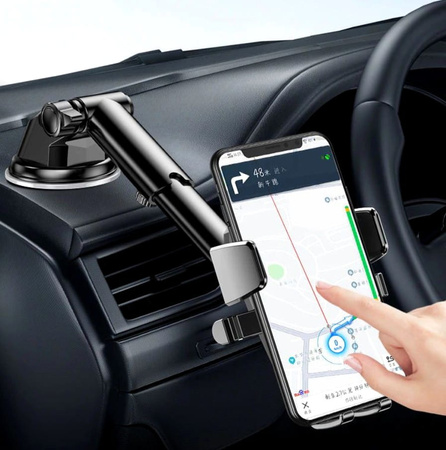 Suport negru telescopic pentru telefon auto