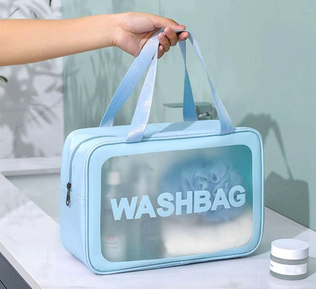 Geantă mare transparentă pentru cosmetice, impermeabilă