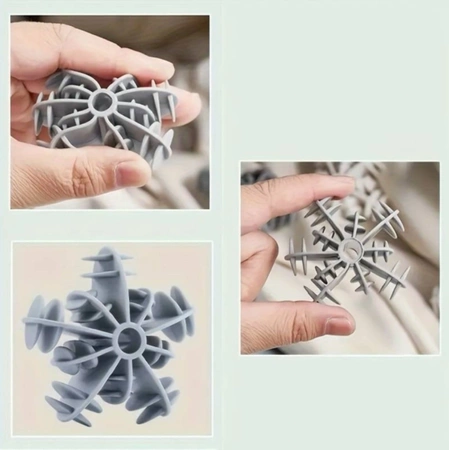 Un set de 10 bile pentru spălarea rufelor într-o mașină de spălat pentru a îndepărta părul de pe haine