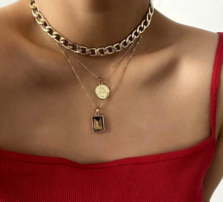 Colier cu lanț cu șocuri multi la modă pentru femei