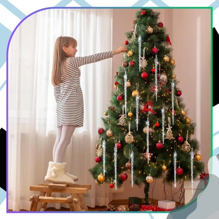 Globuri de Crăciun pandantiv țurțuri 12 buc decorațiuni 15 cm