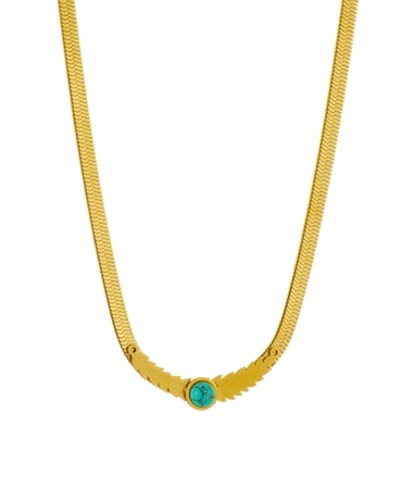 Colier de șarpe de aur, oțel chirurgical, ochi de aripă