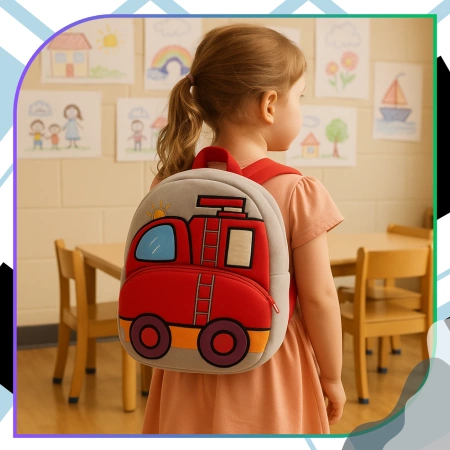 Rucsac de pluș pentru copii, pentru preșcolari, cu fermoar GUARD