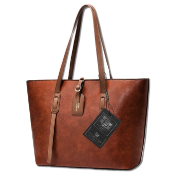 BAD&BAGS geanta de mana din piele de dama clasic maro shopper