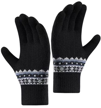 Mănuși de damă cu model nordic, iarnă caldă