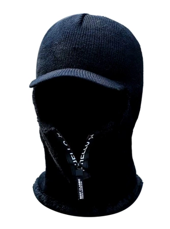 Glugă de iarnă pentru bărbați, căciulă de schi izolată cu fermoar