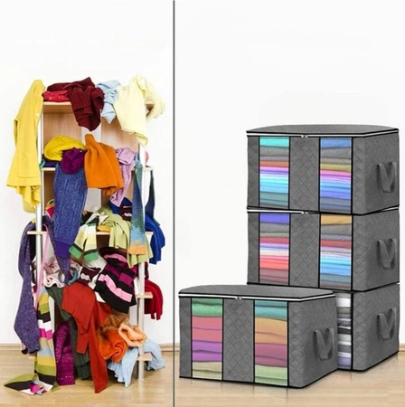 Organizator solid, geantă mare de garderobă pentru pături, lenjerie de pat, haine