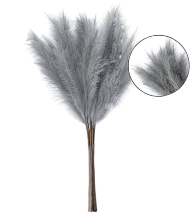 Iarbă artificială de pampas gri set decorativ de 7pcs
