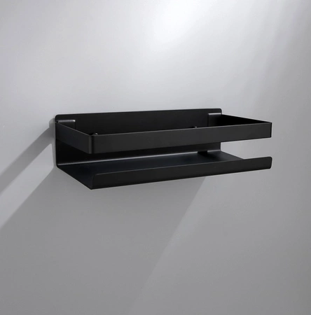 Raft negru pentru baie de bucatarie, 30 cm