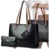 BAD&BAGS geantă de mână din piele pentru femei, cumpărător clasic din piele lăcuită neagră