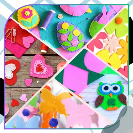 Foi decorative din fetru 40x45cm set de 20 bucăți, amestec de culori, mari