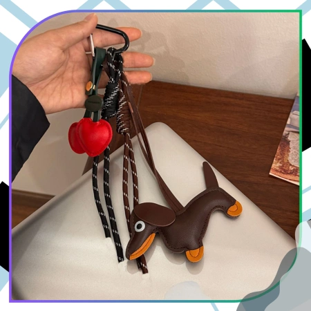 Breloc pentru o pungă de chei, breloc, pandantiv, teckel, inimă, cadou