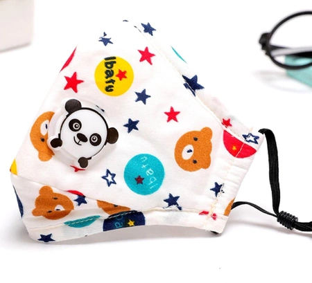 Mască de bumbac pentru copii cu modele de ursuleți