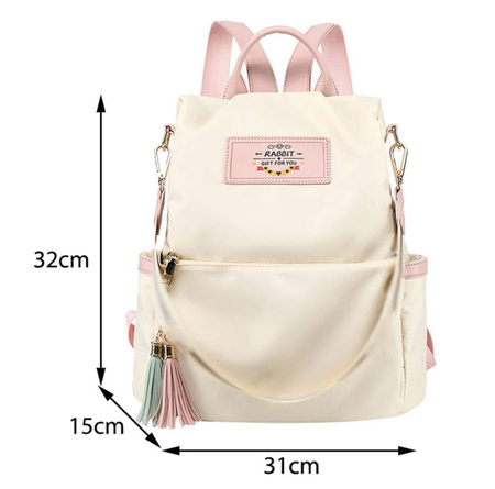 Rucsac urban de dama, rucsac sport cu pompon, incapator