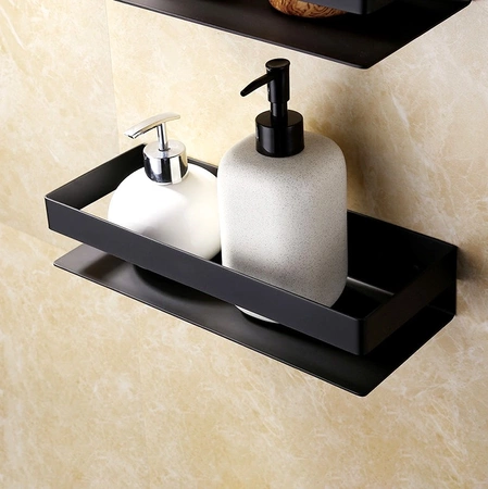 Raft negru pentru baie de bucatarie, 30 cm