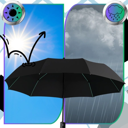 Umbrela pliabila BLACK umbrela automata ANTI-UV