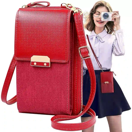 Pocheta mini de dama cu portofel din piele