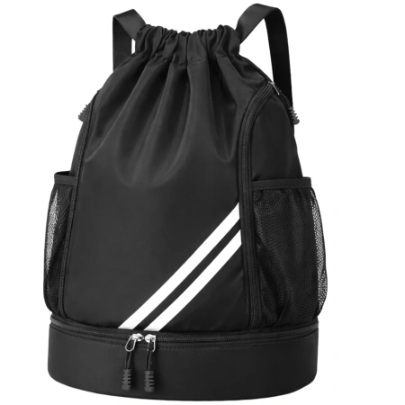 Rucsac sport cu șnur pentru antrenament de gimnastică, negru