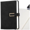 Caiet agendă A5 elegant din piele, cu fixare neagră