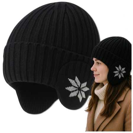 Căciulă neagră, de iarnă, casual, izolată, pentru femei, pentru bărbați, călduroasă