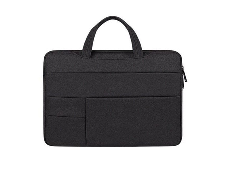 Geanta pentru laptop, neagra, spatioasa, husa 15.6