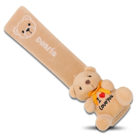 Husă pentru centura de siguranță, ursuleț decorativ pentru copii