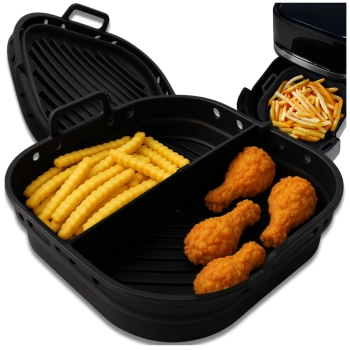 Inserție din silicon pentru friteuză cu aer, tavă de copt neagră reutilizabilă