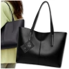 BAD&BAGS geantă de mână din piele clasică neagră shopper