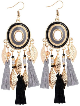 Cercei cu ciucuri, agatati, stil oriental, ciucuri