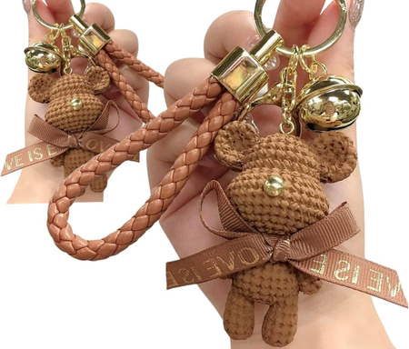 Breloc cu pandantiv ursuleț, maro