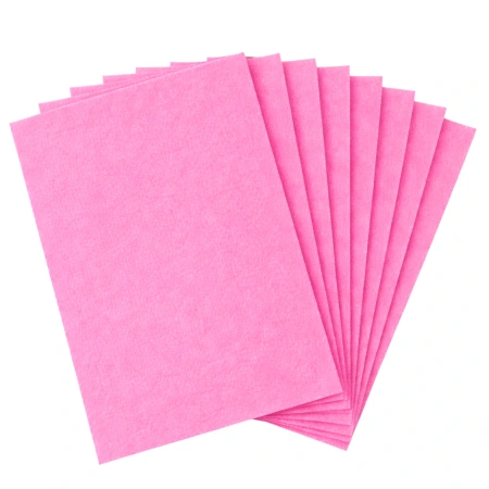 Set de 10 foi decorative din fetru roz 30x30cm
