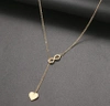 Colier de aur, lung, elegant, otel chirurgical, inima infinita
