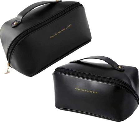 Organizator elegant pentru geanta cosmetica din piele ecologica, neagra