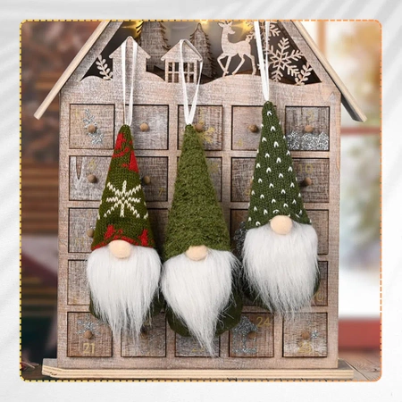 Gnom de Crăciun Moș Crăciun 15 cm Set de agățat Gnome de 3