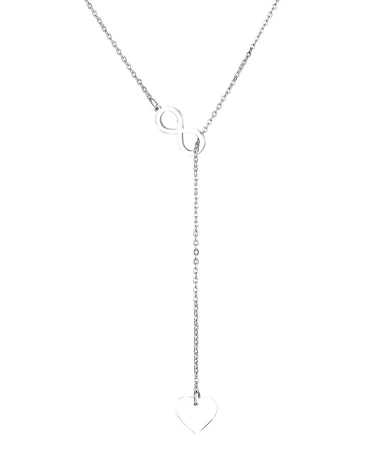 Colier lung, elegant, din oțel chirurgical, inimă infinită