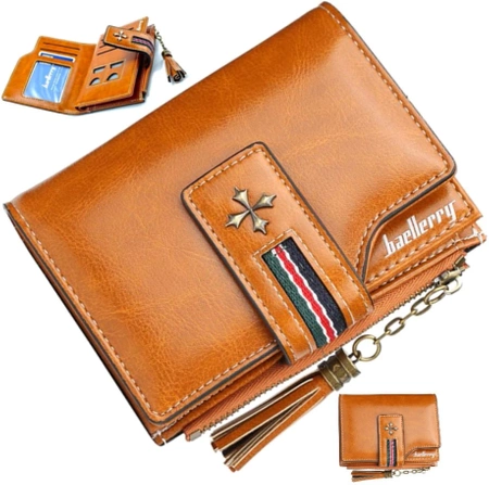 Poșetă clasică, portofel mic de damă retro maro