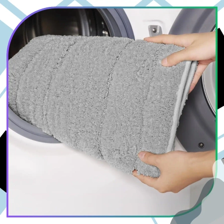 Covoare absorbante antiderapante gri pentru baie din frotte