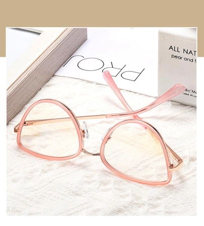 Ochelari eleganti, roz, cat-eye cu antireflex