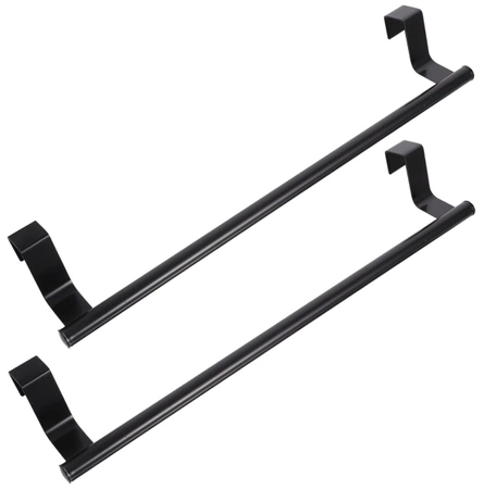 Hangers 2pc negru pentru bucătărie dulap ușă baie prosop feroviar