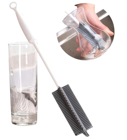 Perie din silicon pentru curățarea paharelor înalte, sticlelor și borcanelor