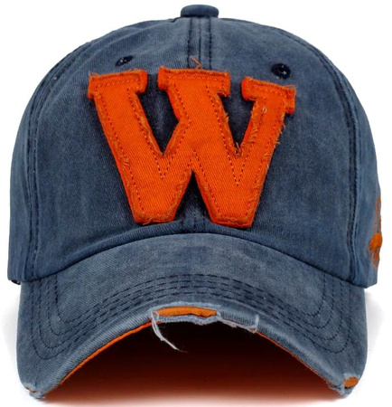 Şapcă de baseball din denim cu viziere cu literă W