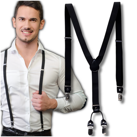 Bretele rezistente pentru pantaloni pentru bărbați de culoare neagră