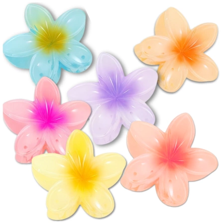 Set de 8 catarame cu clemă pentru falci flori hawaiane
