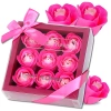 Trandafiri decorativi parfumati de sapun 9 buc. set cadou roz
